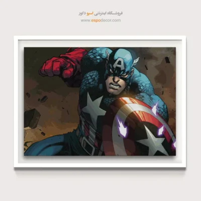 دکوراسیون کمیک قهرمانان - کاپیتان مارول – تابلو کمیک استریپ - اسپو دکور