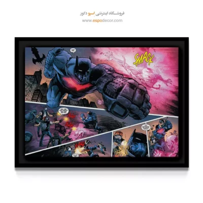 تابلو رنگی ابرقهرمان - نبردجویان خیالی – تابلو کمیک استریپ - اسپو دکور