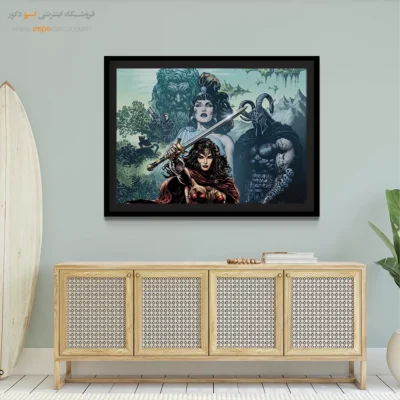 تابلو داستانی کمیک قهرمانان - تولد دوباره زن شگفت‌انگیز – تابلو کمیک استریپ - اسپو دکور