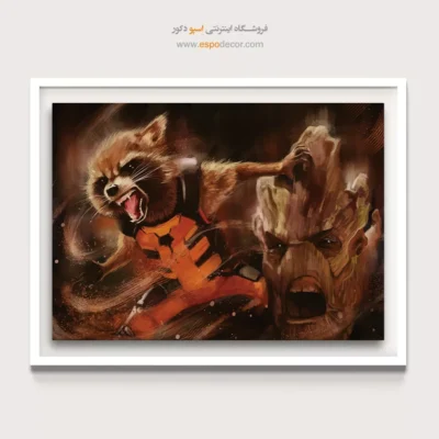 دکور کمیک ابرقهرمان - راکت و گروت – تابلو کمیک استریپ - اسپو دکور