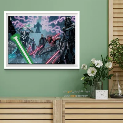 تابلو گرافیک قهرمانان - جنگ ستارگان – تابلو کمیک استریپ - اسپو دکور