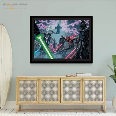 تابلو گرافیک قهرمانان - جنگ ستارگان – تابلو کمیک استریپ - اسپو دکور