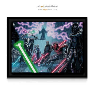 تابلو گرافیک قهرمانان - جنگ ستارگان – تابلو کمیک استریپ - اسپو دکور