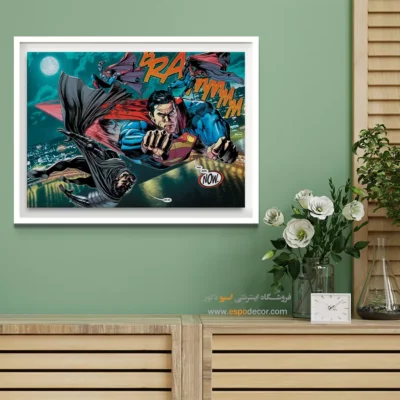 تابلو ابرقهرمانی داستانی - سوپرمن در مقابل زود – تابلو کمیک استریپ - اسپو دکور