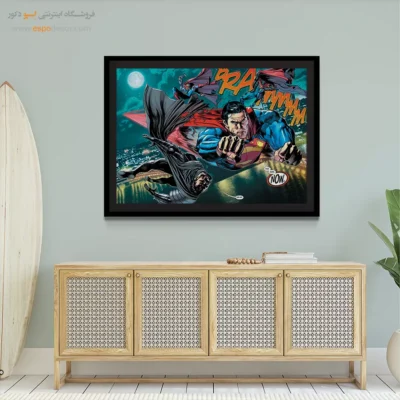 تابلو ابرقهرمانی داستانی - سوپرمن در مقابل زود – تابلو کمیک استریپ - اسپو دکور