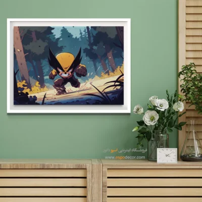تابلو فانتزی ابرقهرمان داستان - ولورین چنگالی – تابلو کمیک استریپ - اسپو دکور