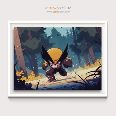 تابلو فانتزی ابرقهرمان داستان - ولورین چنگالی – تابلو کمیک استریپ - اسپو دکور
