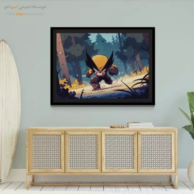 تابلو فانتزی ابرقهرمان داستان - ولورین چنگالی – تابلو کمیک استریپ - اسپو دکور