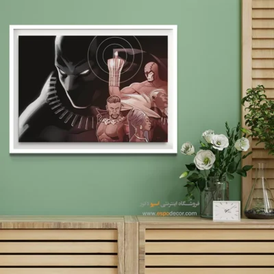 تابلو دیواری قهرمانی کمیک - پلنگ سیاه – تابلو کمیک استریپ - اسپو دکور