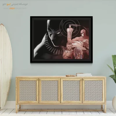 تابلو دیواری قهرمانی کمیک - پلنگ سیاه – تابلو کمیک استریپ - اسپو دکور