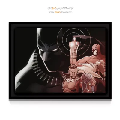 تابلو دیواری قهرمانی کمیک - پلنگ سیاه – تابلو کمیک استریپ - اسپو دکور