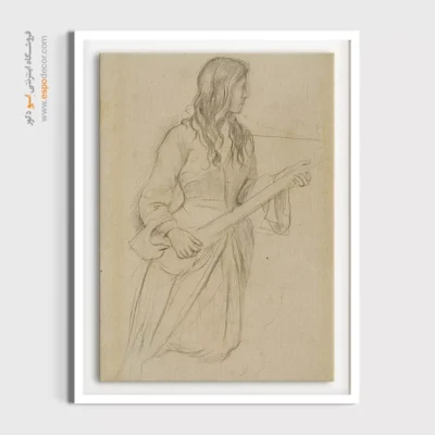 خرید تابلو نقاشی خارجی - زن جوان در حال نواختن ماندولین – تابلو نقاشی ادگار دگا - اسپو دکور