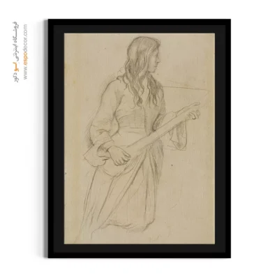 خرید تابلو نقاشی خارجی - زن جوان در حال نواختن ماندولین – تابلو نقاشی ادگار دگا - اسپو دکور