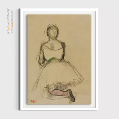 تابلو نقاشی معروف خارجی - رقصنده زانو زده – تابلو نقاشی ادگار دگا - اسپو دکور