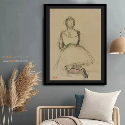 تابلو نقاشی معروف خارجی - رقصنده زانو زده – تابلو نقاشی ادگار دگا - اسپو دکور