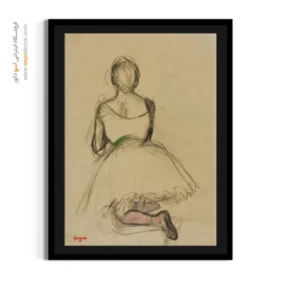 تابلو نقاشی معروف خارجی - رقصنده زانو زده – تابلو نقاشی ادگار دگا - اسپو دکور