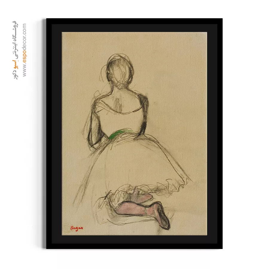 تابلو نقاشی معروف خارجی - رقصنده زانو زده – تابلو نقاشی ادگار دگا - اسپو دکور