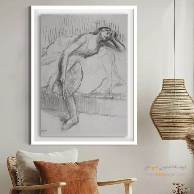 خرید تابلو نقاشی باله - رقصنده در حال استراحت – تابلو نقاشی ادگار دگا - اسپو دکور