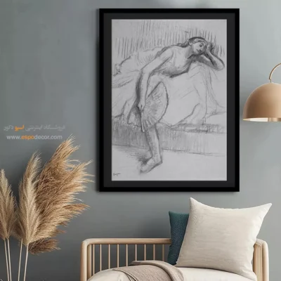 خرید تابلو نقاشی باله - رقصنده در حال استراحت – تابلو نقاشی ادگار دگا - اسپو دکور