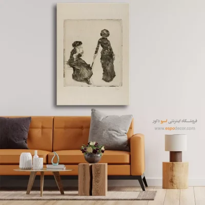 مری کاسات در موزه لوور – تابلو نقاشی ادگار دگا - خرید تابلو هنری اروپایی – اسپو دکور – Espodecor