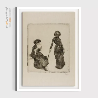 خرید تابلو هنری اروپایی - مری کاسات در موزه لوور – تابلو نقاشی ادگار دگا - اسپو دکور