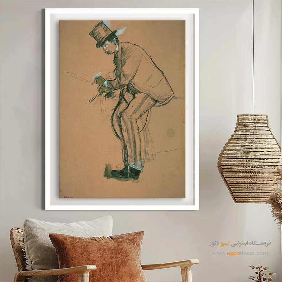 تابلو دیواری نقاشی لاکچری - جنتلمن سوار – تابلو نقاشی ادگار دگا - اسپو دکور