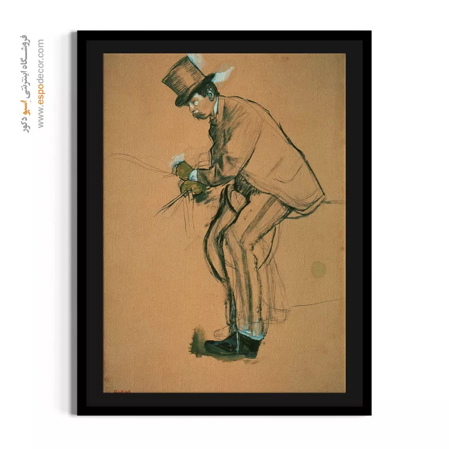 تابلو دیواری نقاشی لاکچری - جنتلمن سوار – تابلو نقاشی ادگار دگا - اسپو دکور