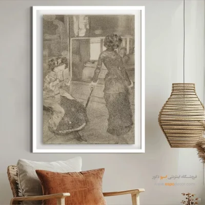 تابلو نقاشی فرانسوی معروف - مری کاسات در لوور – تابلو نقاشی ادگار دگا - اسپو دکور