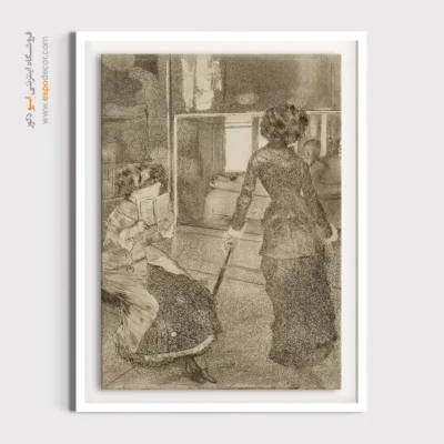 تابلو نقاشی فرانسوی معروف - مری کاسات در لوور – تابلو نقاشی ادگار دگا - اسپو دکور