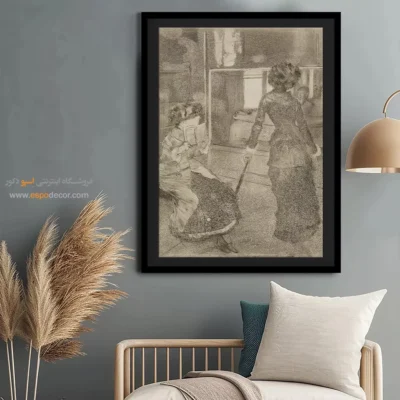 تابلو نقاشی فرانسوی معروف - مری کاسات در لوور – تابلو نقاشی ادگار دگا - اسپو دکور