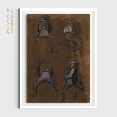 خرید تابلو نقاشی خارجی شیک - چهار مطالعه سوارکار – تابلو نقاشی ادگار دگا - اسپو دکور