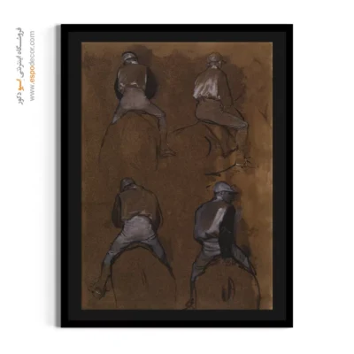 خرید تابلو نقاشی خارجی شیک - چهار مطالعه سوارکار – تابلو نقاشی ادگار دگا - اسپو دکور