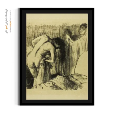 خرید تابلو هنری دیواری بزرگ - بعد از حمام – تابلو نقاشی ادگار دگا - اسپو دکور
