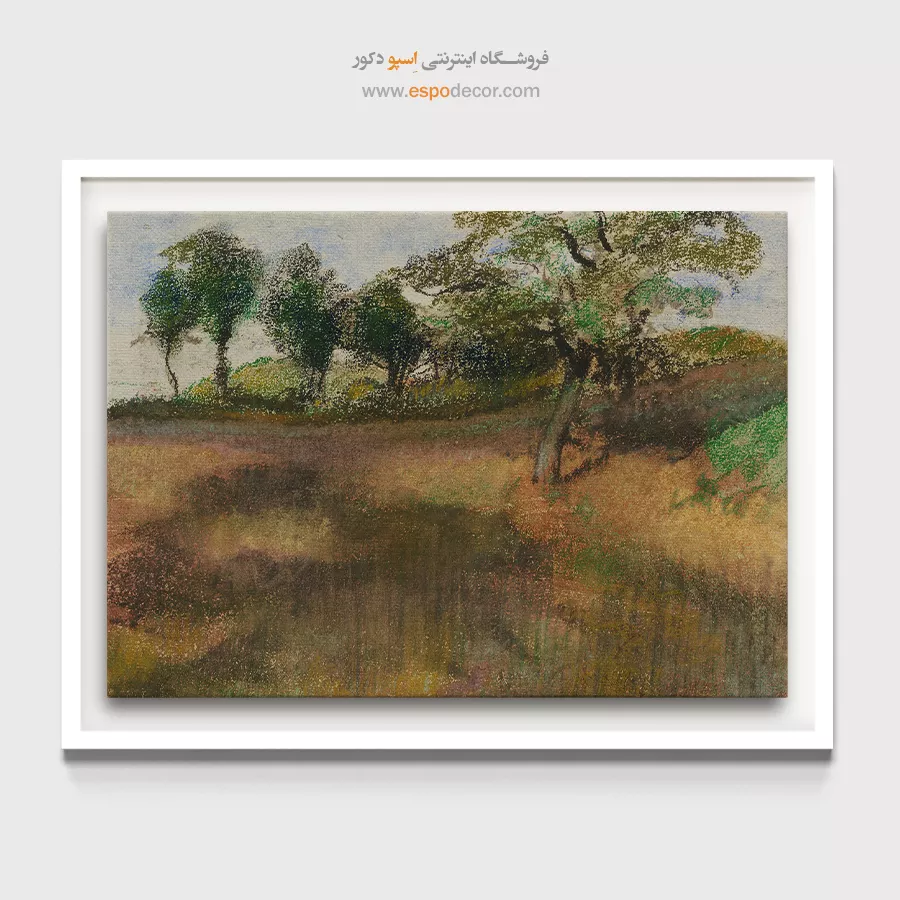 خرید تابلو نقاشی لوکس - زمین شخم زده با درختان – تابلو نقاشی ادگار دگا - اسپو دکور