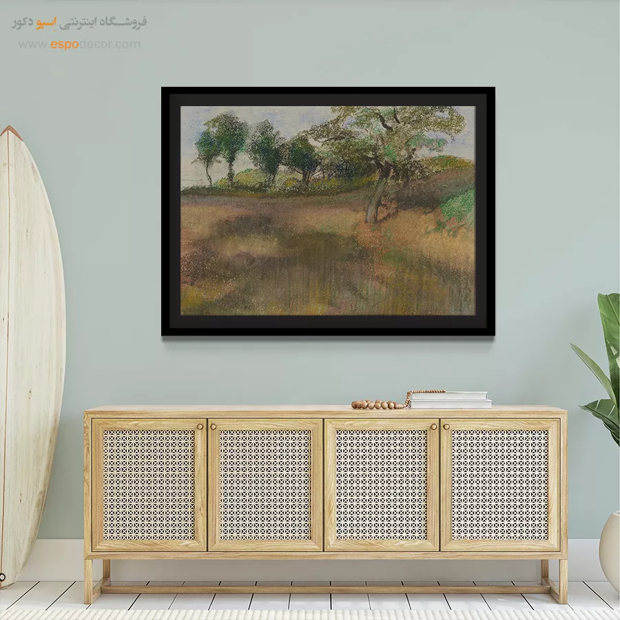 خرید تابلو نقاشی لوکس - زمین شخم زده با درختان – تابلو نقاشی ادگار دگا - اسپو دکور