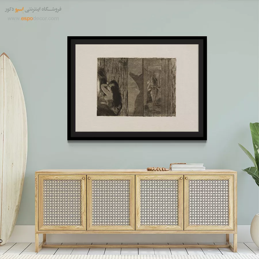 تابلو نقاشی خارجی برای هدیه - اتاق رختکن بازیگران – تابلو نقاشی ادگار دگا - اسپو دکور