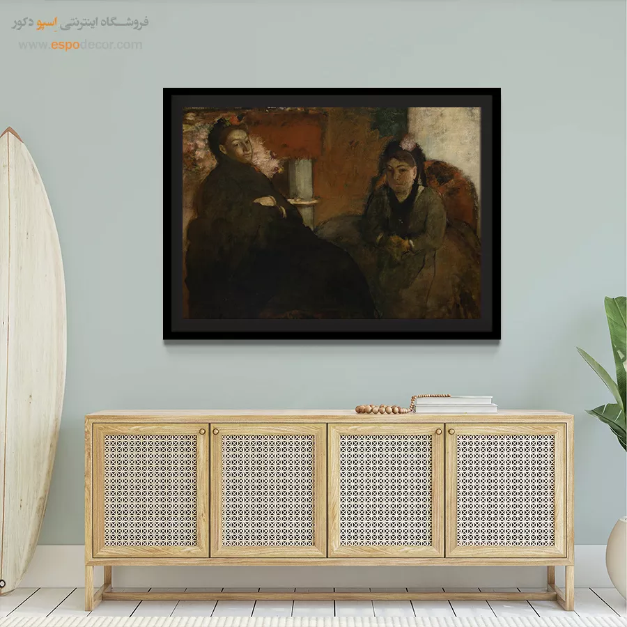 تابلو هنری دکوراسیون لاکچری - خانم لیزل و مادرش – تابلو نقاشی ادگار دگا - اسپو دکور