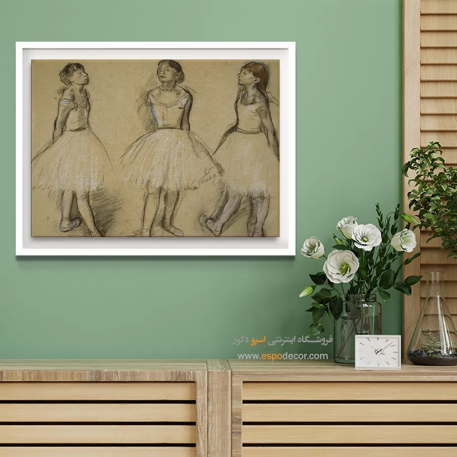 تابلو نقاشی دیواری باله - مطالعات بالرین – تابلو نقاشی ادگار دگا - اسپو دکور
