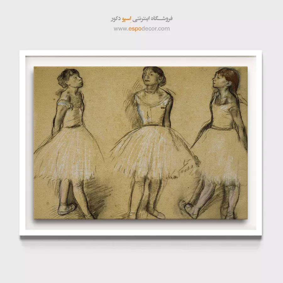 تابلو نقاشی دیواری باله - مطالعات بالرین – تابلو نقاشی ادگار دگا - اسپو دکور