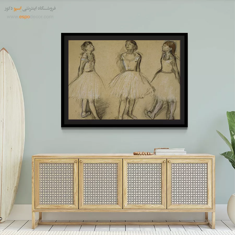 تابلو نقاشی دیواری باله - مطالعات بالرین – تابلو نقاشی ادگار دگا - اسپو دکور