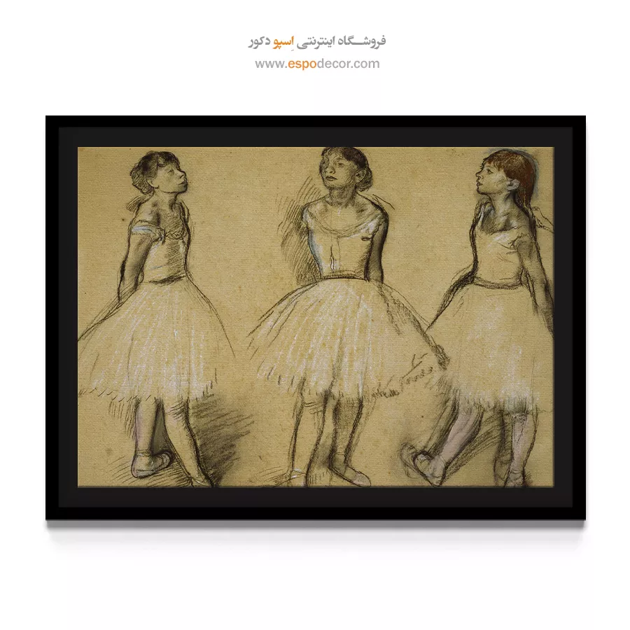تابلو نقاشی دیواری باله - مطالعات بالرین – تابلو نقاشی ادگار دگا - اسپو دکور