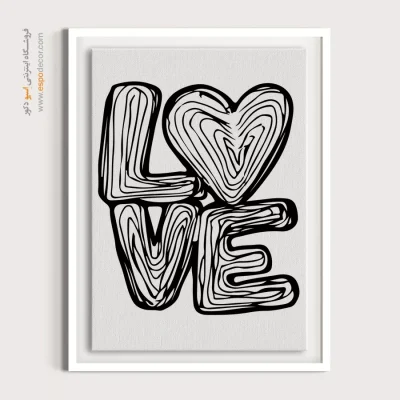 سفارش تابلو تایپوگرافی انگلیسی دیواری - عشق – تابلو تایپوگرافی انگلیسی - اسپو دکور