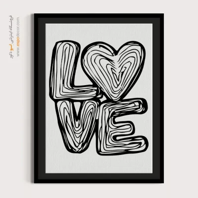 سفارش تابلو تایپوگرافی انگلیسی دیواری - عشق – تابلو تایپوگرافی انگلیسی - اسپو دکور