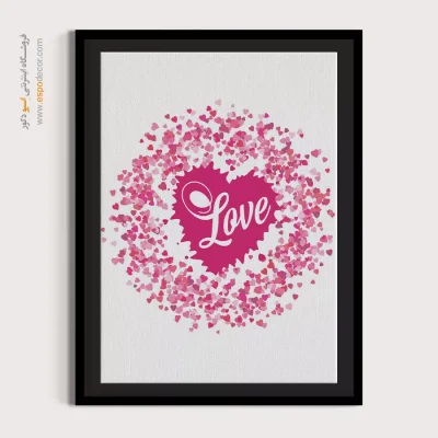 خرید تابلو مدرن نوشته‌دار برای اتاق خواب - عشق – تابلو تایپوگرافی انگلیسی - اسپو دکور