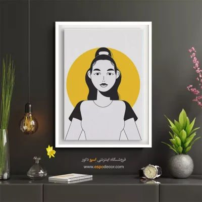 خرید تابلو مینیمال چهره - آسمانی – تابلو چهره - اسپو دکور