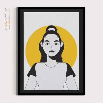 خرید تابلو مینیمال چهره - آسمانی – تابلو چهره - اسپو دکور