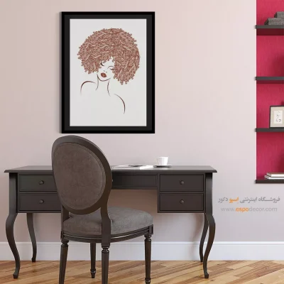 خرید تابلو مدرن برای پذیرایی - طلایی – تابلو چهره - اسپو دکور