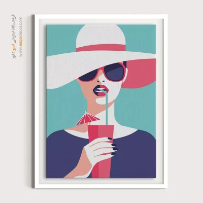 خرید تابلو برای کافه - نگاه آبی – تابلو چهره - اسپو دکور