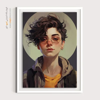 تابلو صورت مینیمال برای دفتر - قلب – تابلو چهره - اسپو دکور