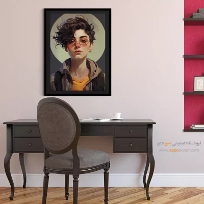 تابلو صورت مینیمال برای دفتر - قلب – تابلو چهره - اسپو دکور